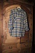 Blue & Green Buffalo Check Wool Overshirt