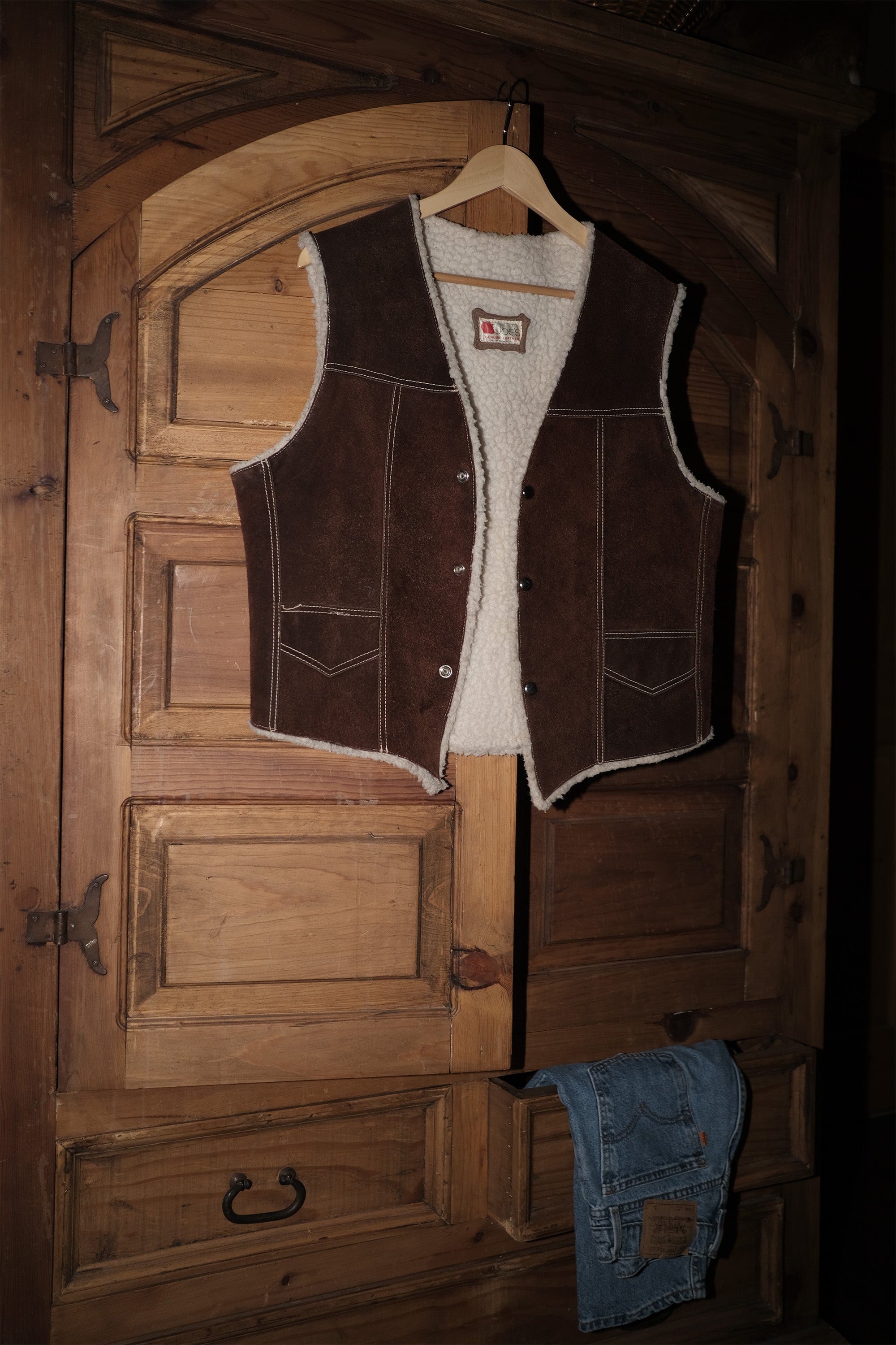 Brown Suede & Sherpa Vest