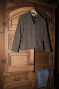 Cropped Glen Plaid Wool Jacket