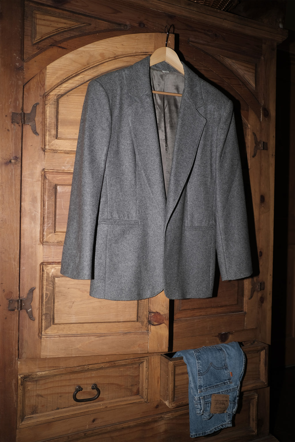 Grey Brushed Wool Blazer