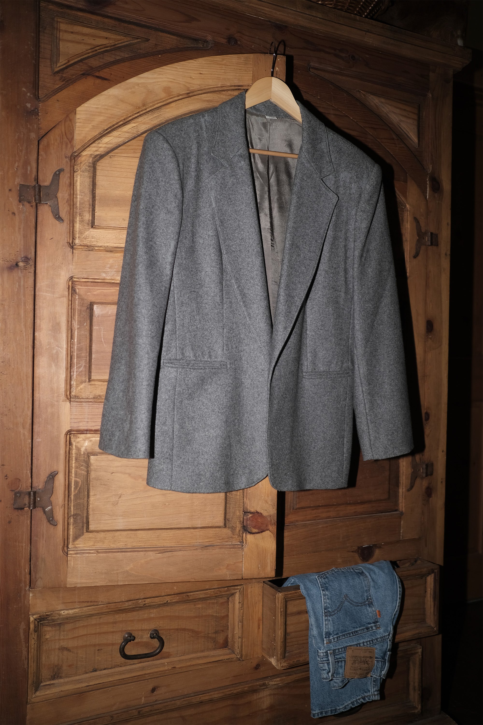 Grey Brushed Wool Blazer