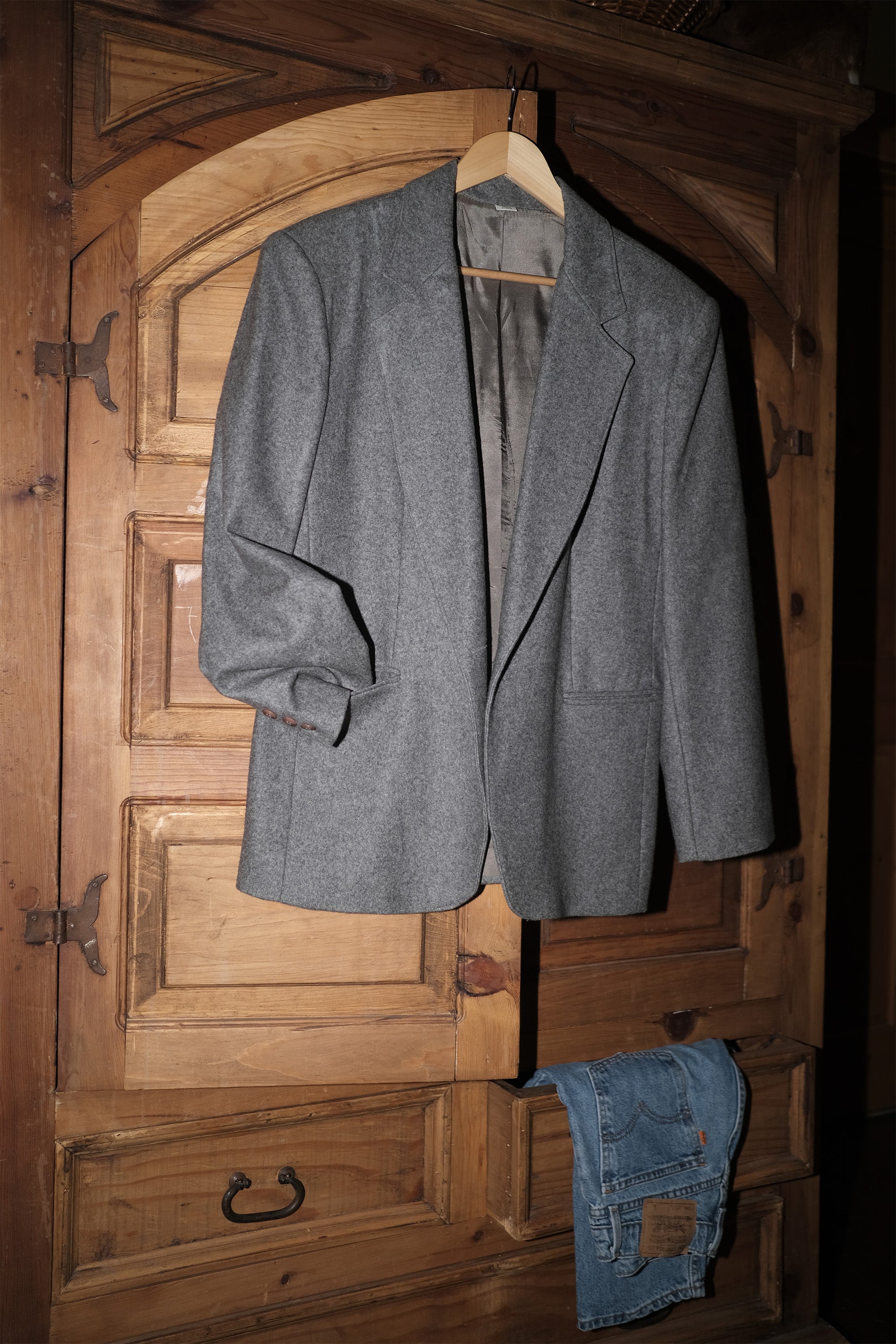 Grey Brushed Wool Blazer