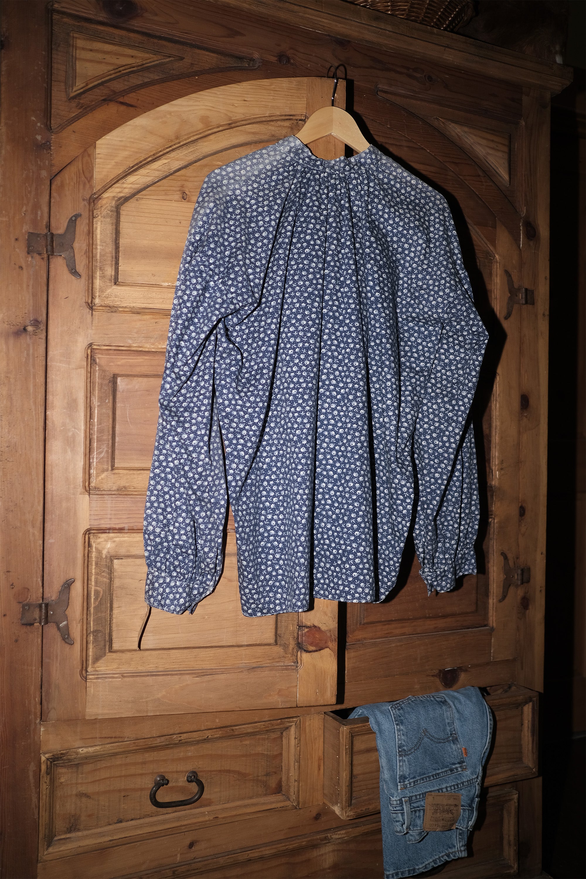 Hand-Sewn Western Floral Blouse