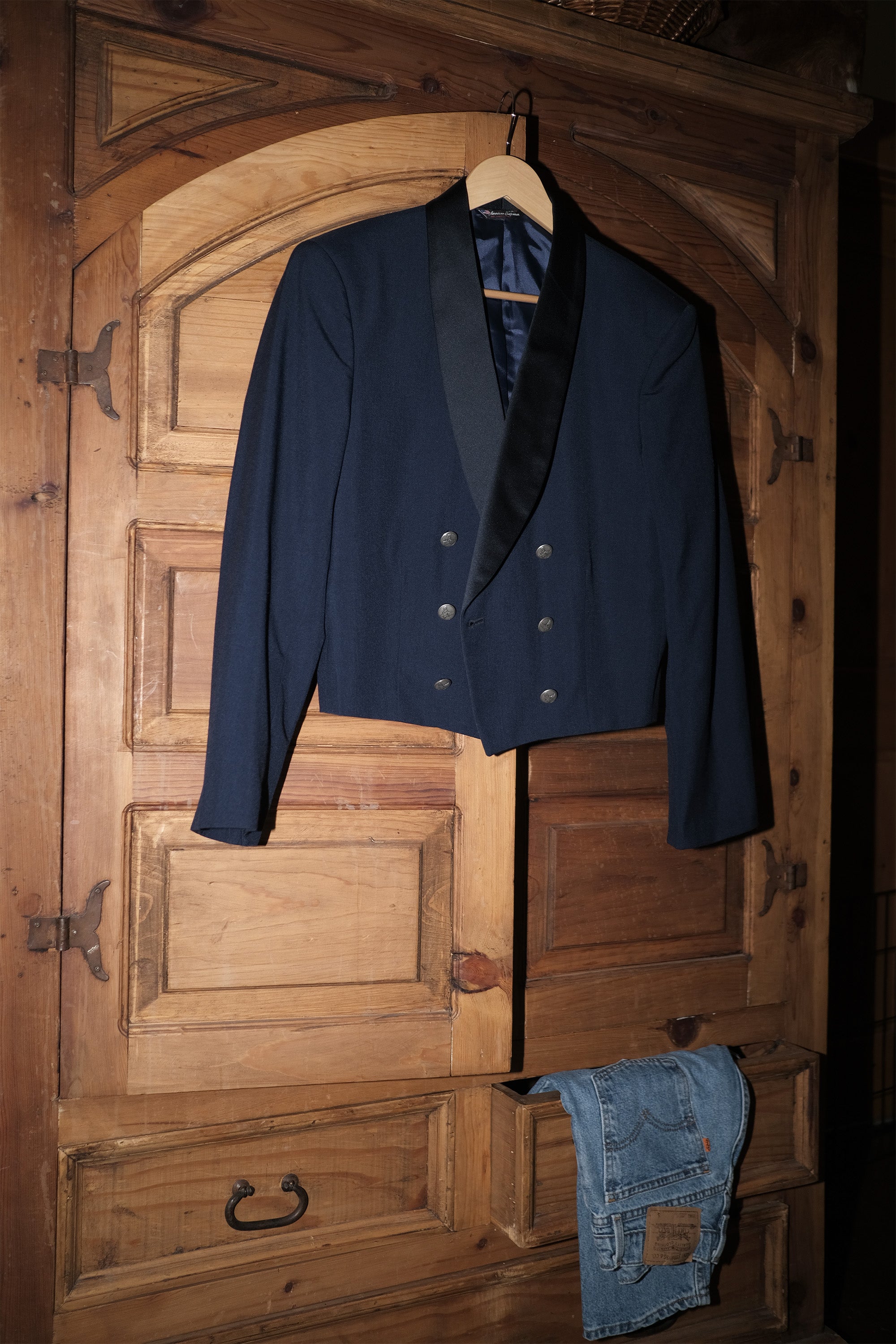 Navy Satin Lapel USAF Jacket