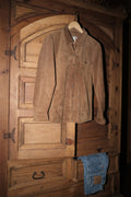 Tan Suede Whipstitch Shirt