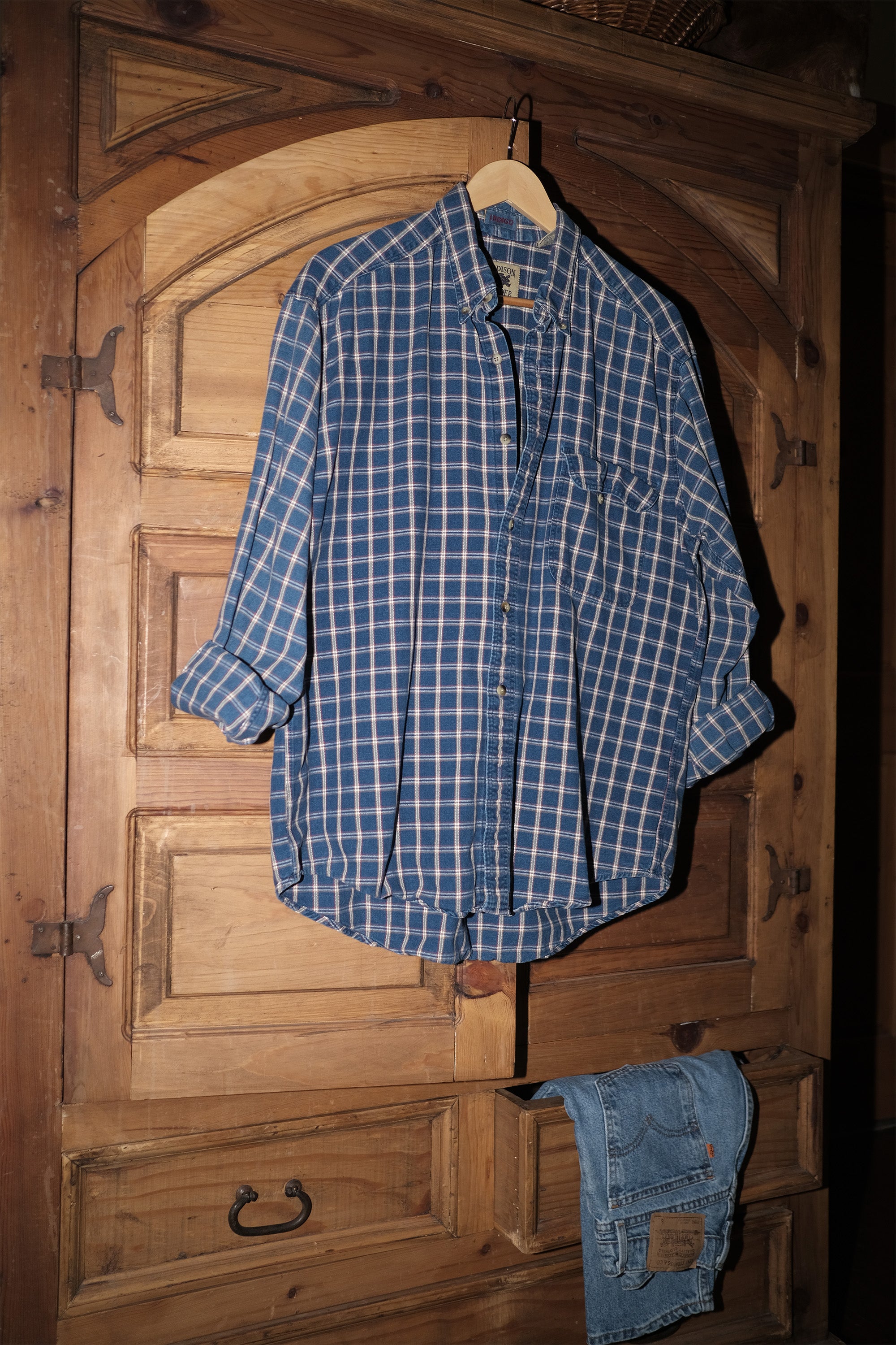 Washed Blue Plaid Button Down
